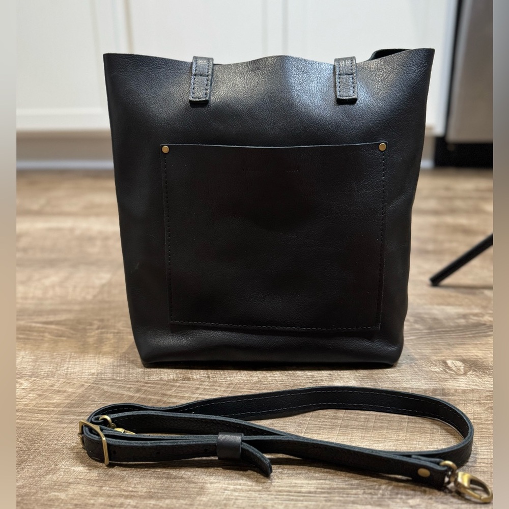 Portland Leather Goods Black Classic FSCB Tote Bag EUC - Picture 2 of 10
